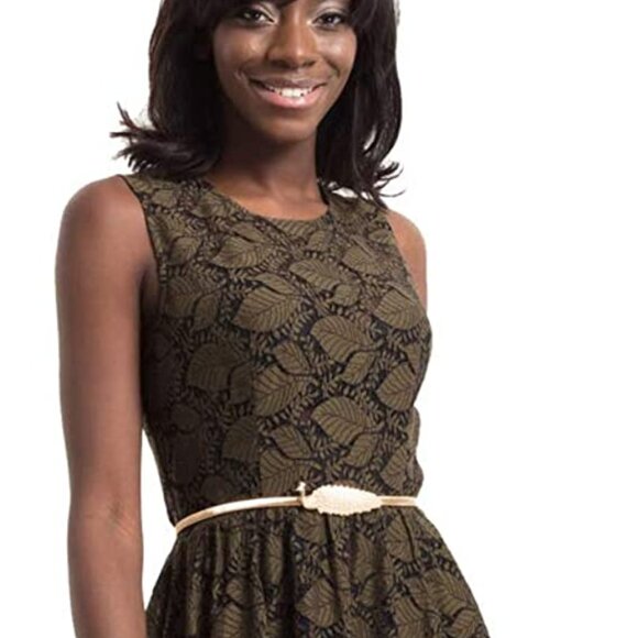 NWT X-Large Voodoo Vixen Sophia Lace Retro Vintage Insp Dress Gold Belt ModCloth - Picture 2 of 10